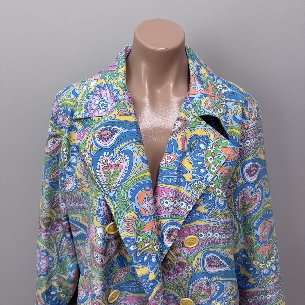 Izod Outerwear Paisley Floral Trench Coat Medium Spring Jacket Mid Length - Picture 2 of 5